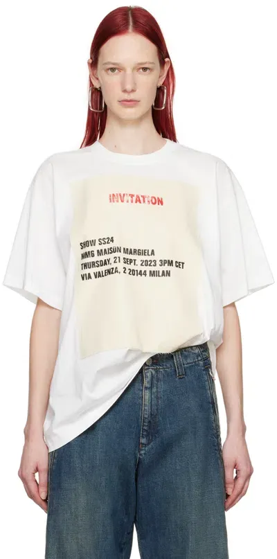 Mm6 Maison Margiela White Basic T-shirt In 101 Off White