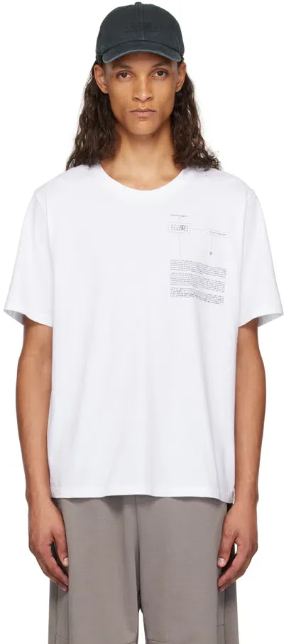 Mm6 Maison Margiela White Printed-logo T-shirt In 100 White