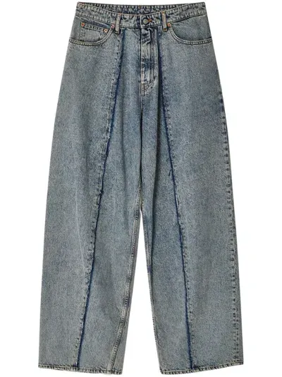 Mm6 Maison Margiela Wide-leg Cotton Jeans In Blue