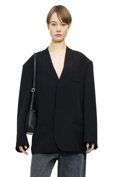 Mm6 Maison Margiela Woman Black Blazers