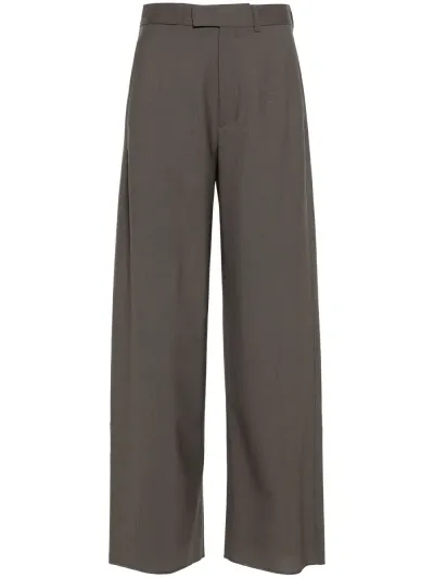 Mm6 Maison Margiela Wrap-design Wool Trousers In Grey