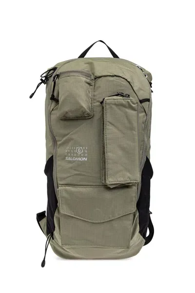 Mm6 Maison Margiela X Salomon Zipped Cargo Daypack In Green