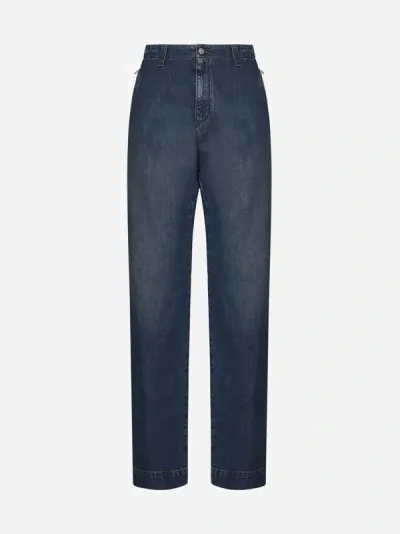 Mm6 Maison Margiela Denim Zip In Blue