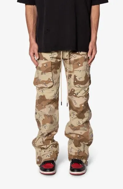 Mnml Camouflage Side Snap Nylon Cargo Pants In Desert Camo