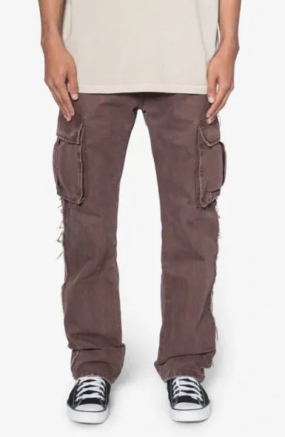 Mnml Inside Out Distressed Cotton Cargo Pants In Brown