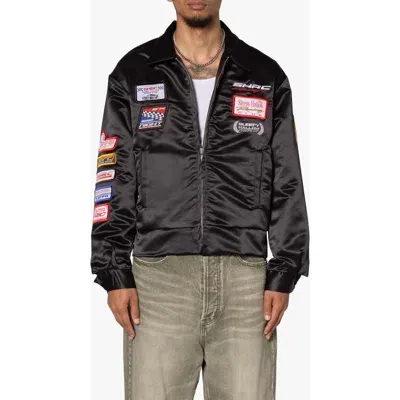 Mnml Shrc Satin Mechanics Jacket In Black