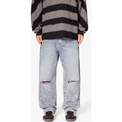 Mnml Ultra Baggy Ripped Distressed Jeans In Blue