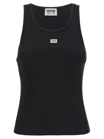 Mo5 Ch1 No Jeans Tank Top Logo Label In Black