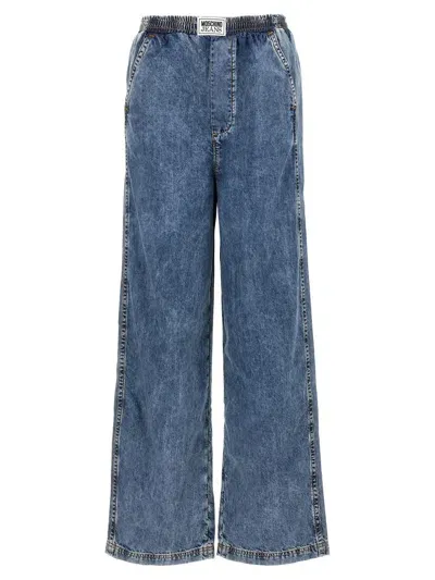 Mo5ch1no Jeans Embroidery Jeans In Blue