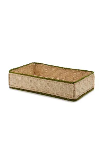 Moda Domus Estera Escalonada Raffia Tray In Green