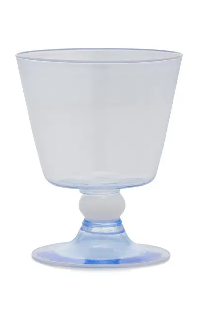 Moda Domus Footed Water Glass In Blue