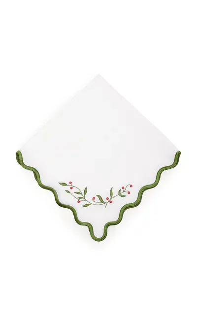 Moda Domus Set-of-four Linen Napkins In Green