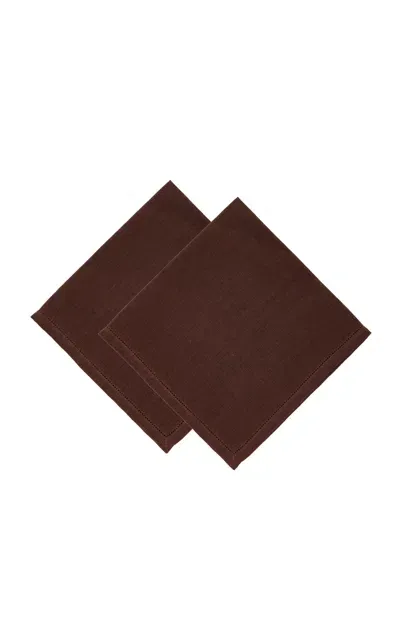 Moda Domus Set-of-two Linen Napkins In Brown