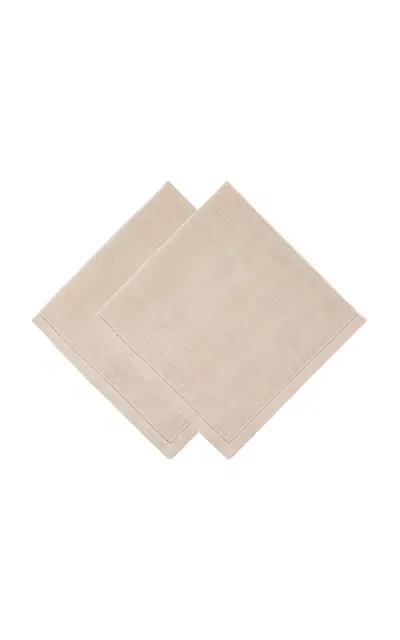 Moda Domus Set-of-two Linen Napkins In Ivory