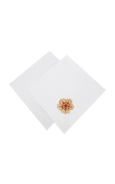 Moda Domus Set-of-two Linen Napkins In White