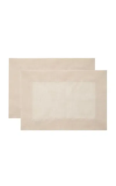 Moda Domus Set-of-two Linen Placemats In Ivory