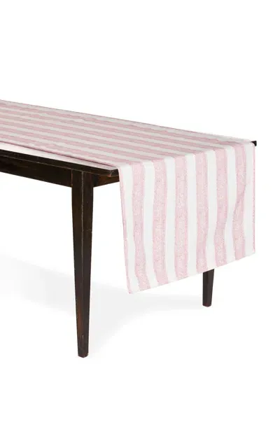 Moda Domus X Sister Parrish Dolly Linen Runner In Pink