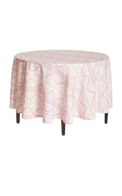 Moda Domus X Sister Parrish Dolly Linen Tablecloth In Pink