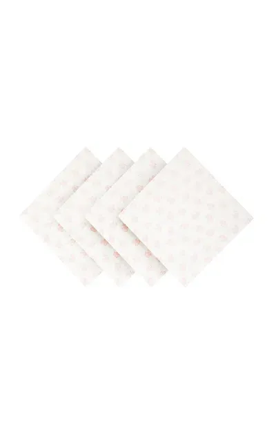 Moda Domus X Sister Parrish Set-of-four Dolly Linen Napkins In Pink