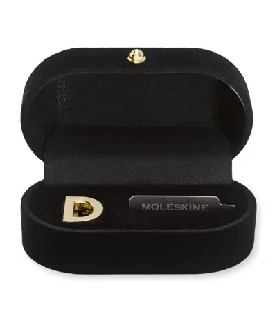 Moleskine Gold-plated D Notebook Charm In Black