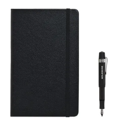 Moleskine Le Duo Ecriture Fountain Pen And Notebook Set In Black