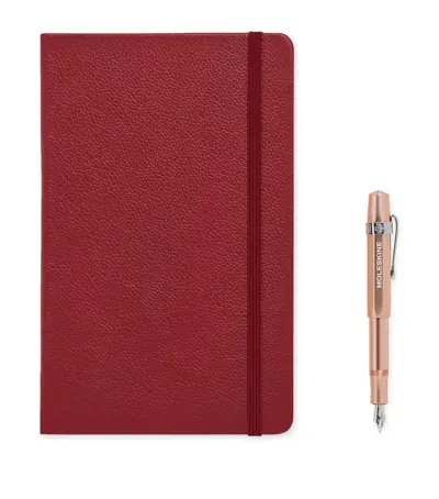 Moleskine Le Duo Ecriture Fountain Pen And Notebook Set In Red