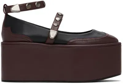 Molly Goddard Black & Brown Camille Platform Ballerina Flats In Black Brown