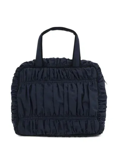 Molly Goddard Rita Gathered Tote Bag In Blue