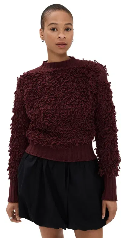 Molly Goddard Sara Wool Ruffle Jumper In Red