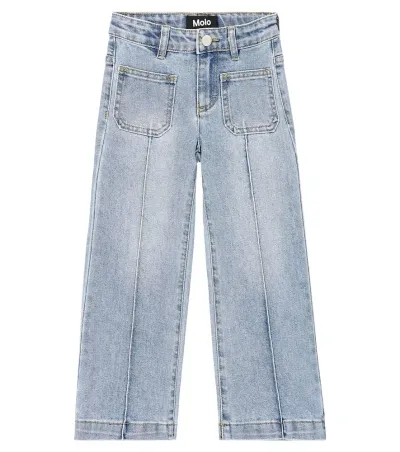 Molo Kids' Adina Wide-leg Jeans In Blau