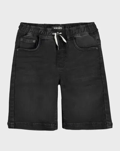 Molo Kids' Ali Boy's Ali Denim Shorts In Washed Black