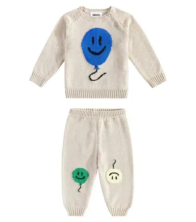 Molo Baby Printed Sweatshirt And Sweatpants Set In Multicoloured