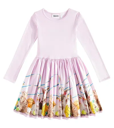 Molo Kids' Casie Printed Cotton-blend Dress In Pink