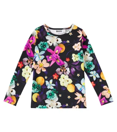 Molo Kids' Rose Floral Cotton-blend Top In Multicoloured