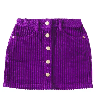 Molo Kids' Velvet Cotton Skirt In Warm Purple