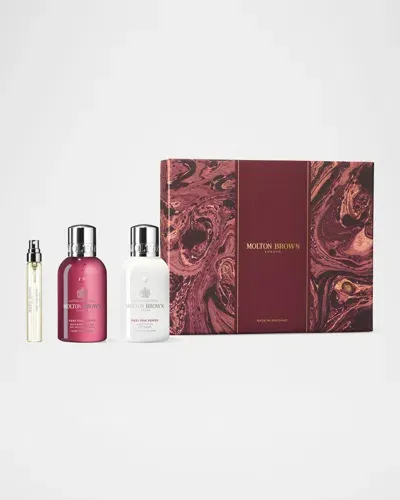 Molton Brown Fiery Pink Pepper Travel Bath & Body Gift Set In White