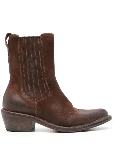 Moma 50mm Burnished Boots In Brown