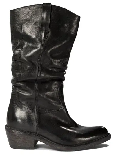 Moma Cowboy Ankle Boots Black