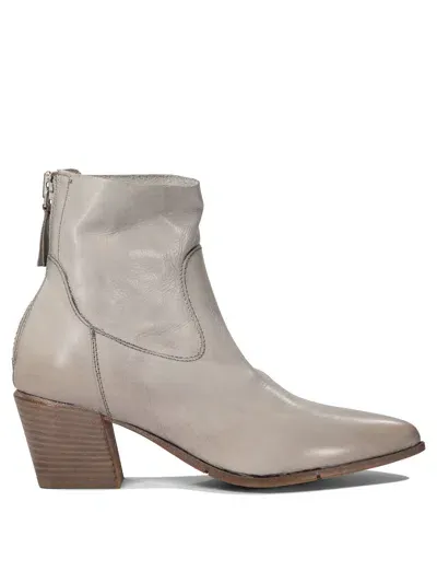 Moma "cristallo" Zippered Ankle Boots In White