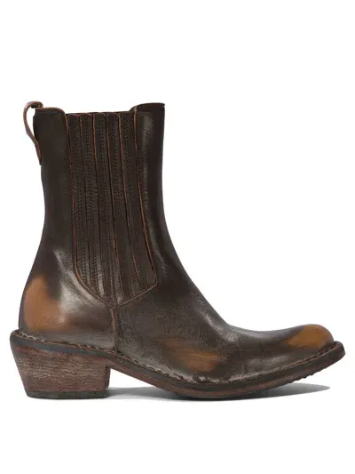 Moma Dallas Ankle Boots In Brown