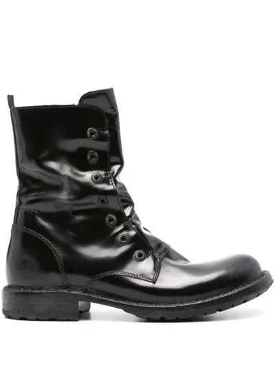 Moma Distressed Boots In Black