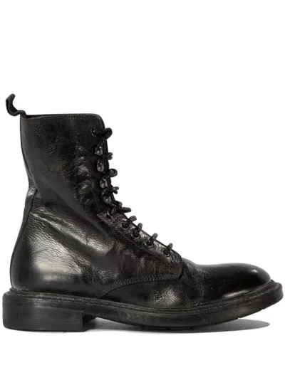 Moma Ganero Leather Boots In Black