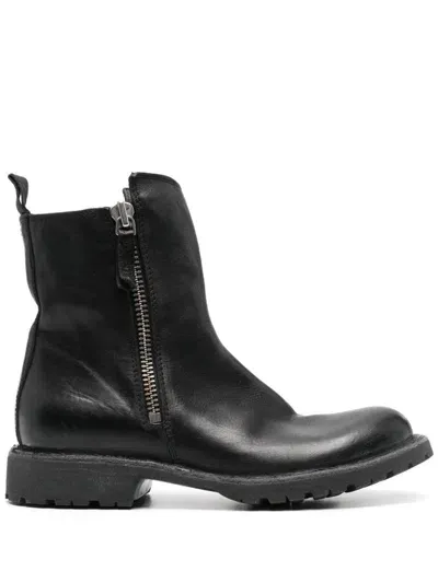 Moma Tronchetto Leather Ankle Boots In Black