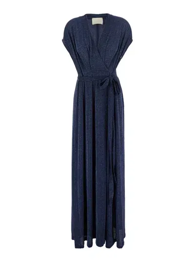 Momoní Cotonaria Lurex Dress In Blue