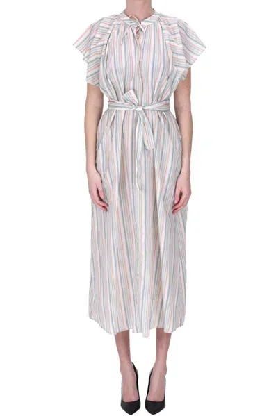 Momoní Striped Cotton Dress In Multicoloured