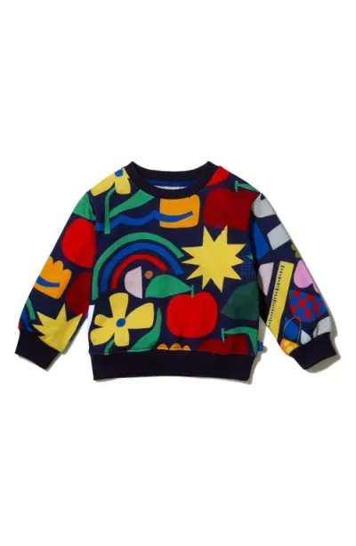 Mon Coeur Kids' Graphic Sweatshirt In Navy/multi