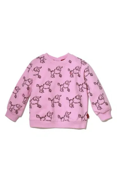 Mon Coeur Babies'  Poodle Print Sweatshirt In Bonbon/print