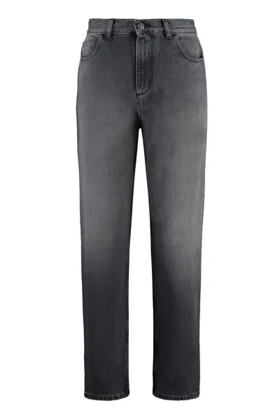 Moncler 5-pocket Straight-leg Jeans In Grey