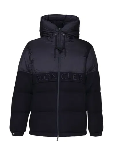 Moncler Andres Virgin Wool Down Jacket In Navy