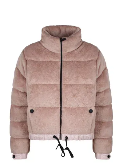 Moncler Ayse Polartec Velvet Fleece Bomber Jacket In Pink